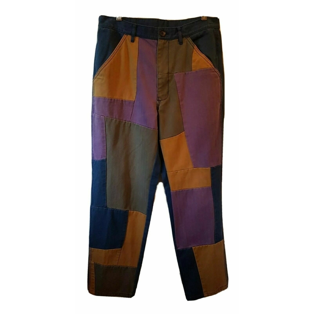 Comme des Garçons Shirt Watanabe Vtg Y2K Multicolor Patchwork Denim Pants S 33